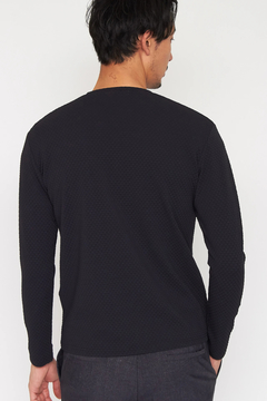 HIGH STREET(ハイストリート) |HIGH STREET∴RIPAモノグラム調ジャージ長袖VネックCS