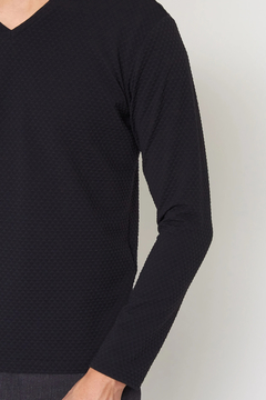 HIGH STREET(ハイストリート) |HIGH STREET∴RIPAモノグラム調ジャージ長袖VネックCS