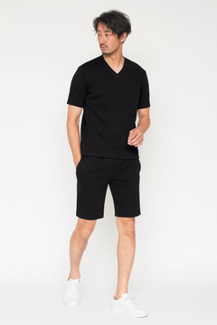 HIGH STREET(ハイストリート) |HIGH STREET∴ジオメトリックボーダーVネック半袖Tシャツ