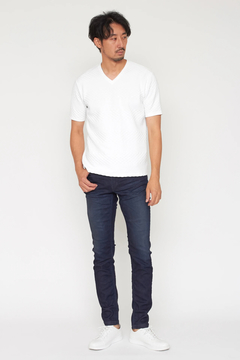 HIGH STREET(ハイストリート) |HIGH STREET∴ジオメトリックボーダーVネック半袖Tシャツ