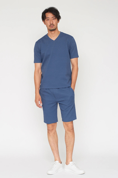 HIGH STREET(ハイストリート) |HIGH STREET∴ジオメトリックボーダーVネック半袖Tシャツ