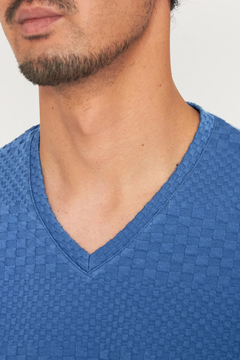 HIGH STREET(ハイストリート) |HIGH STREET∴ジオメトリックボーダーVネック半袖Tシャツ