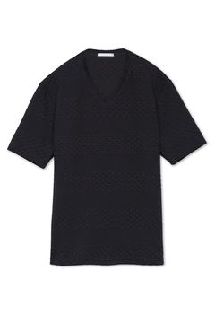 HIGH STREET(ハイストリート) |HIGH STREET∴ジオメトリックボーダーVネック半袖Tシャツ