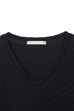 HIGH STREET(ハイストリート) |HIGH STREET∴ジオメトリックボーダーVネック半袖Tシャツ