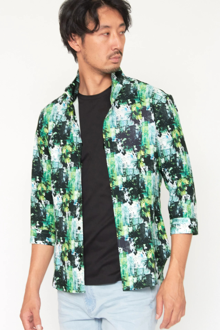 HIGH STREET(ハイストリート) |HIGH STREET∴シャドーボタニカルショートウイング７分袖シャツ