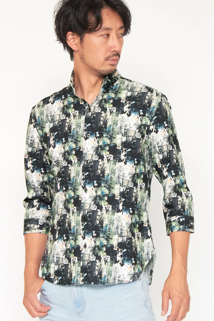 HIGH STREET(ハイストリート) |HIGH STREET∴シャドーボタニカルショートウイング７分袖シャツ