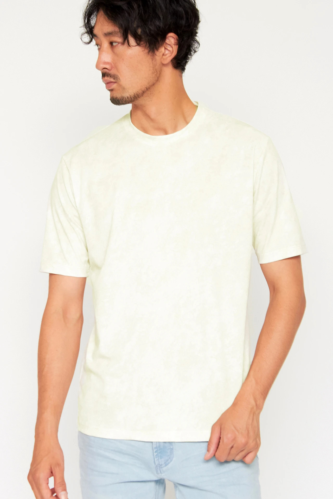HIGH STREET∴ROUGHプリント鹿の子クルーネック半袖Ｔシャツ HIGH STREET∴ROUGHプリント鹿の子クルーネック半袖Tシャツ