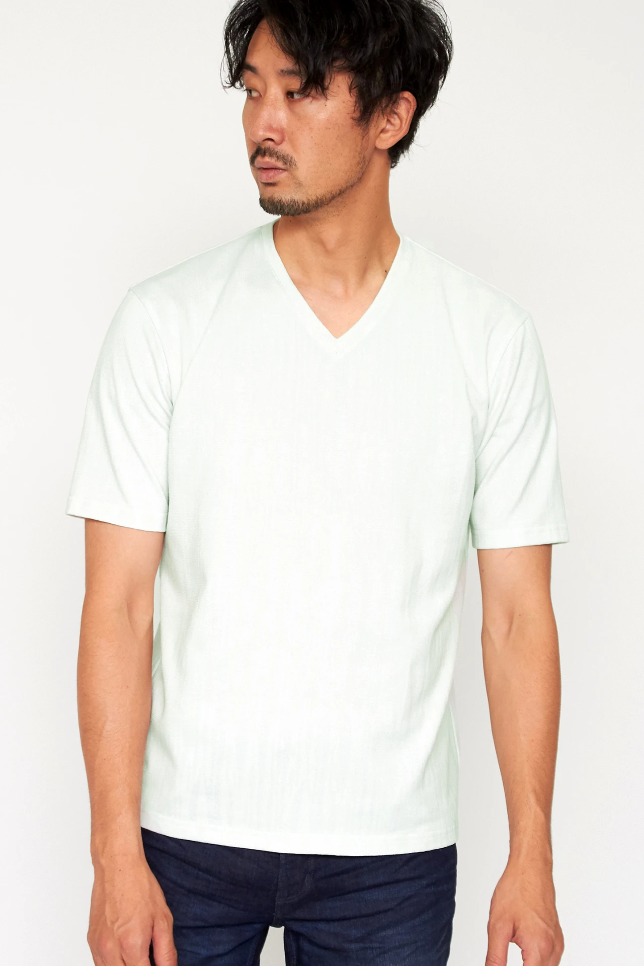 HIGH STREET∴ウェーブJQ半袖VネックTシャツ HIGH STREET∴ウェーブJQ半袖VネックTシャツ / HIGH STREET