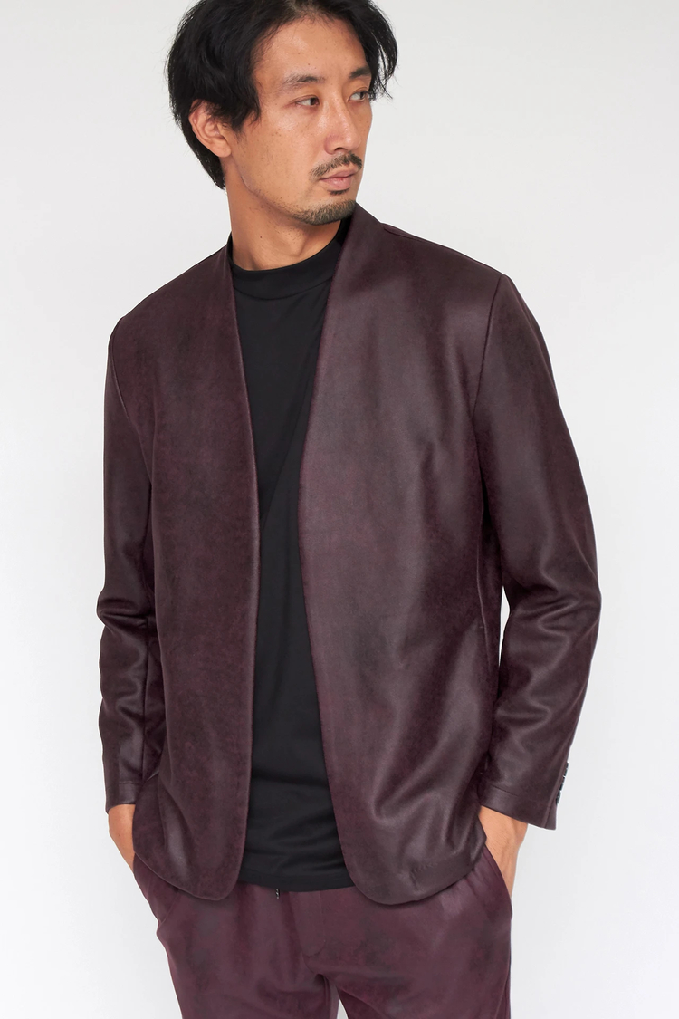 HIGH STREET(ハイストリート) |HIGH STREET∴スエードプリントノーカラージャケット