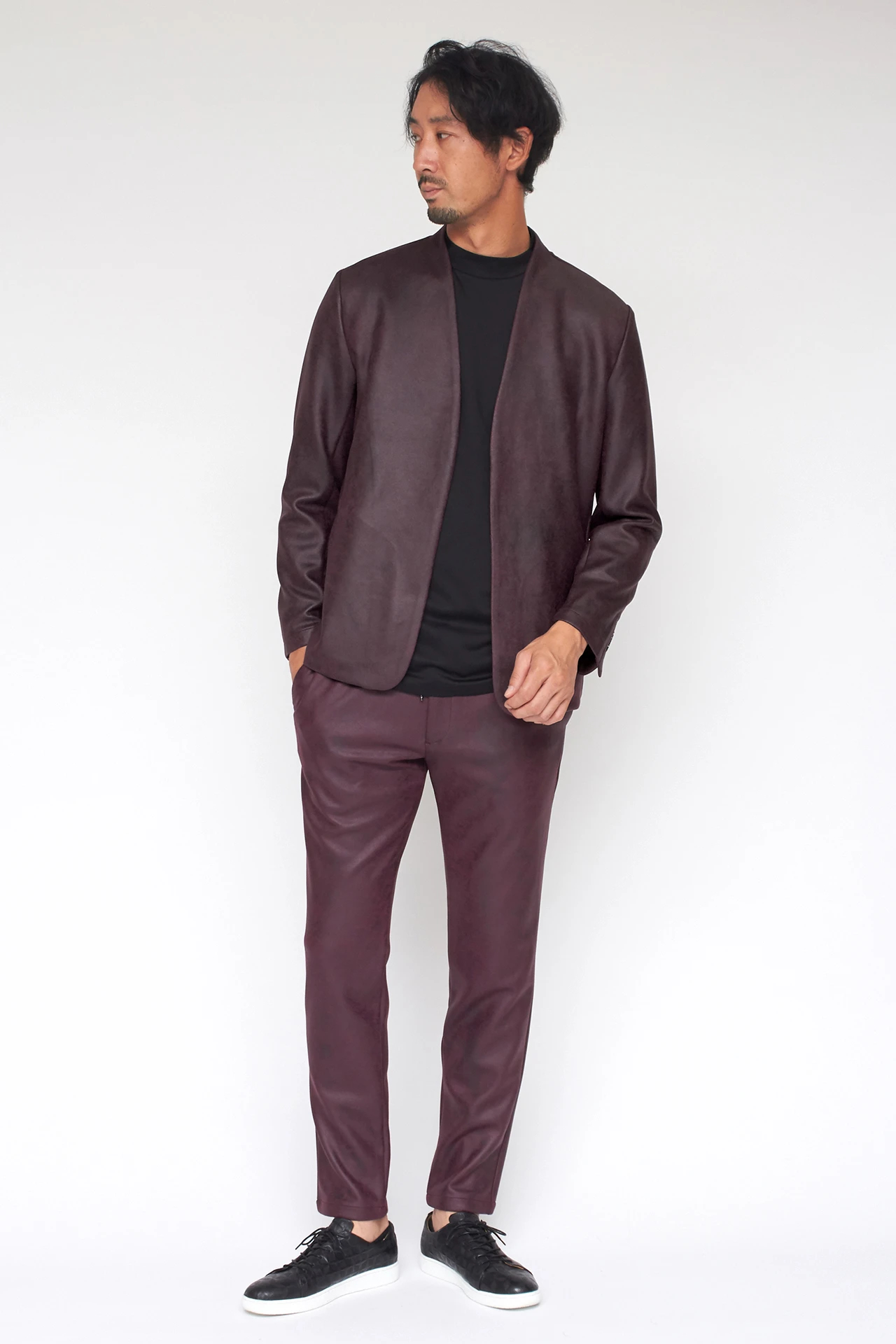 HIGH STREET∴スエードプリントノーカラージャケット / HIGH STREET