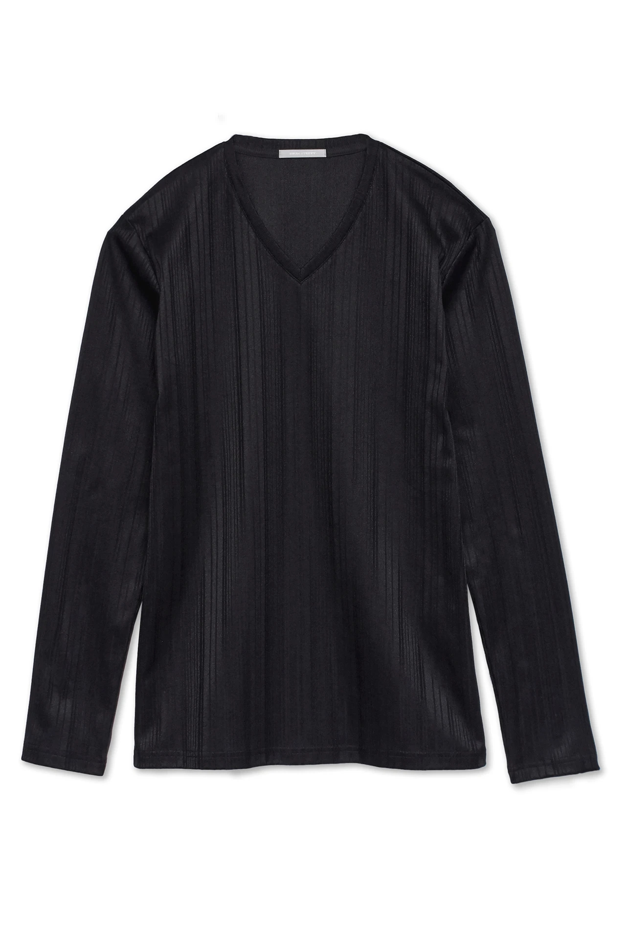 HIGH STREET∴ブライト針抜きテレコVネック長袖Tシャツ / HIGH STREET