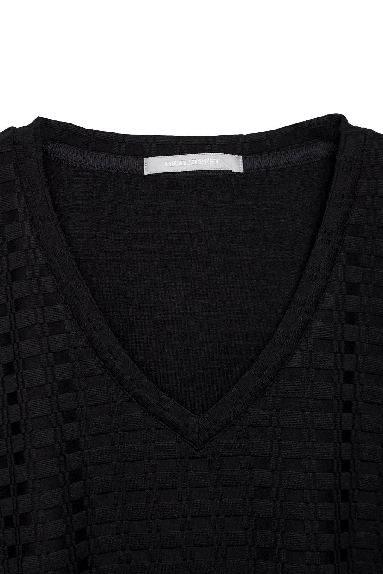 HIGH STREET∴ブロックチェック長袖Vネックカットソー HIGH STREET∴ブロックチェック長袖Vネックカットソー / HIGH
