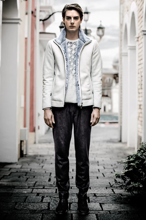 HIGH STREET∴グラデーション千鳥柄モールクルーネックニット / HIGH