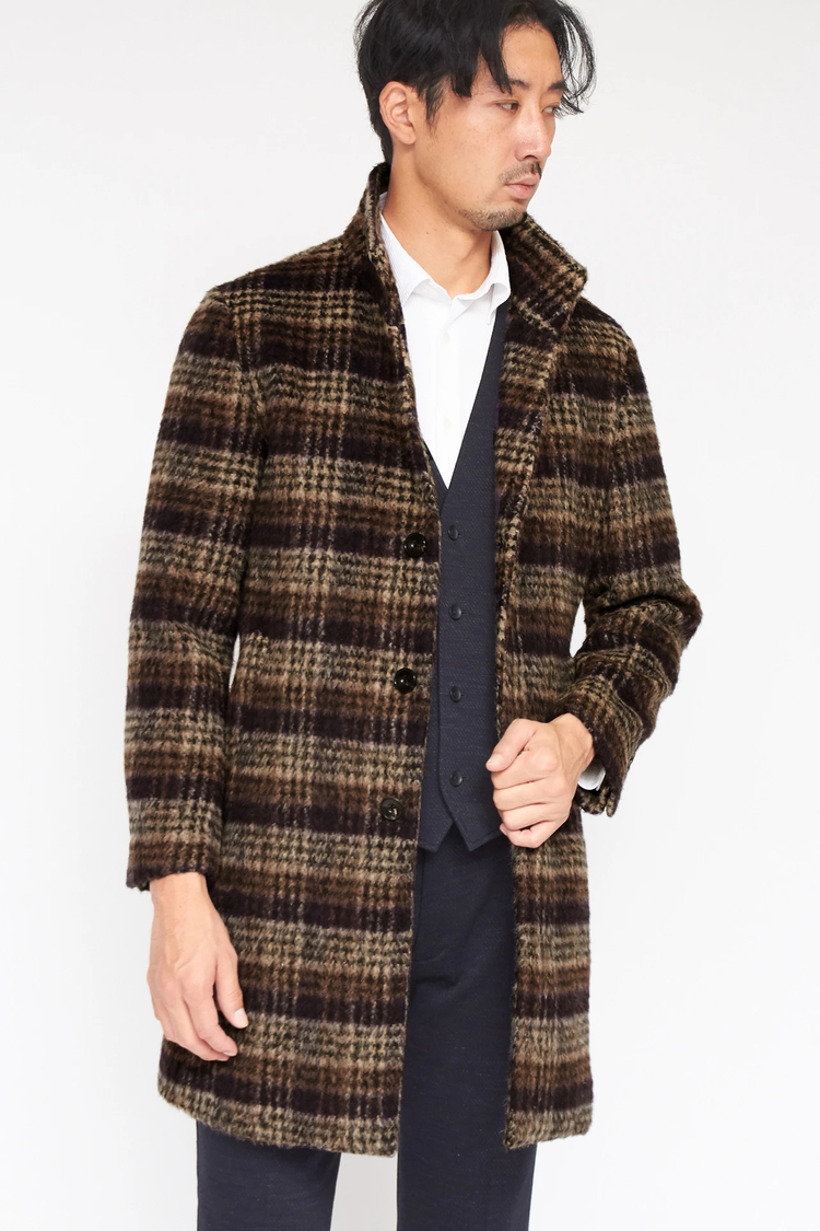 HIGH STREET(ハイストリート) |HIGH STREET∴BALLIシャギーチェックスタンドコート