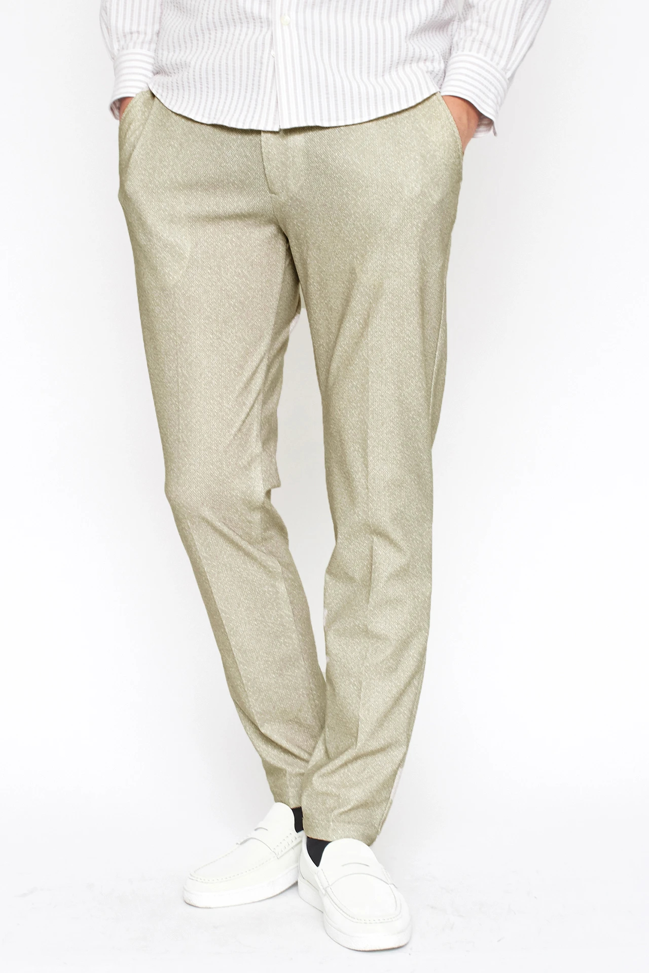 ハイストリート（HIGH STREET）/HIGH STREET∴トリコットメッシュヘリンボンプリントイージーパンツ HIGH STREET∴トリコットメッシュヘリンボンプリントイージーパンツ