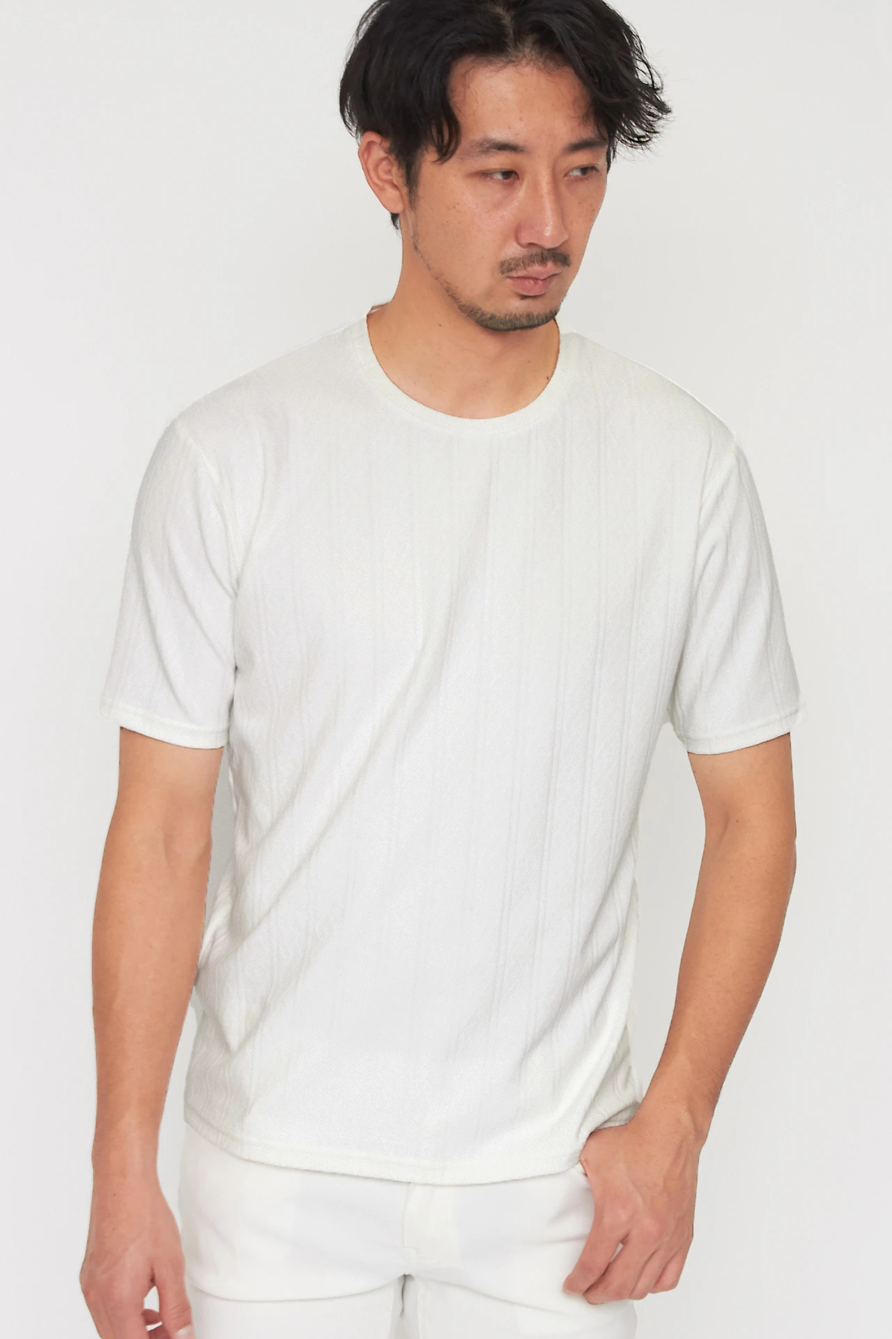 HIGH STREET∴ケーブル柄クルーネック半袖Ｔシャツ HIGH STREET∴ケーブル柄クルーネック半袖Tシャツ / HIGH