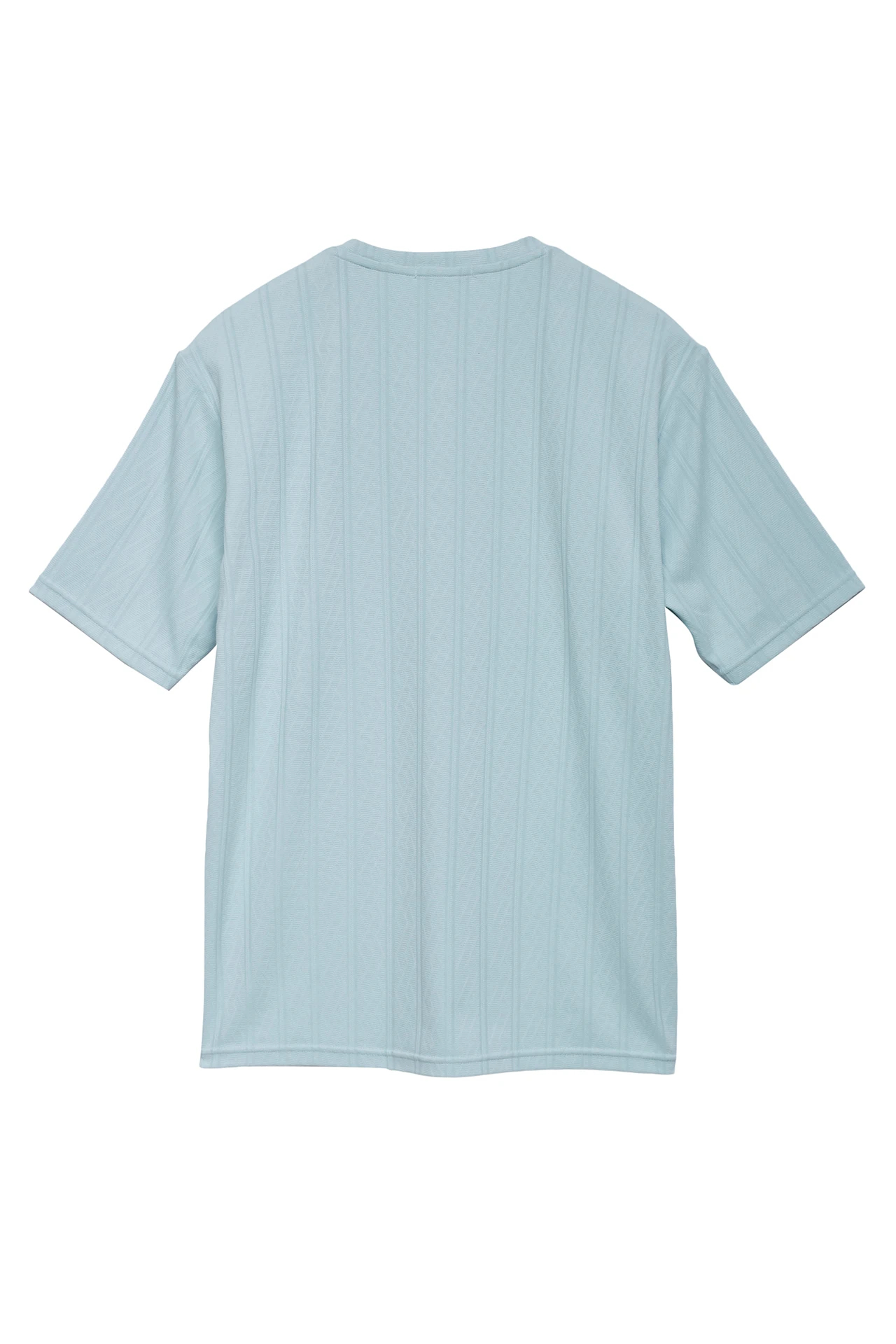 【サックスブルー】HIGH STREET∴ケーブル柄クルーネック半袖Tシャツ HIGH STREET∴ケーブル柄クルーネック半袖Tシャツ / HIGH STREET