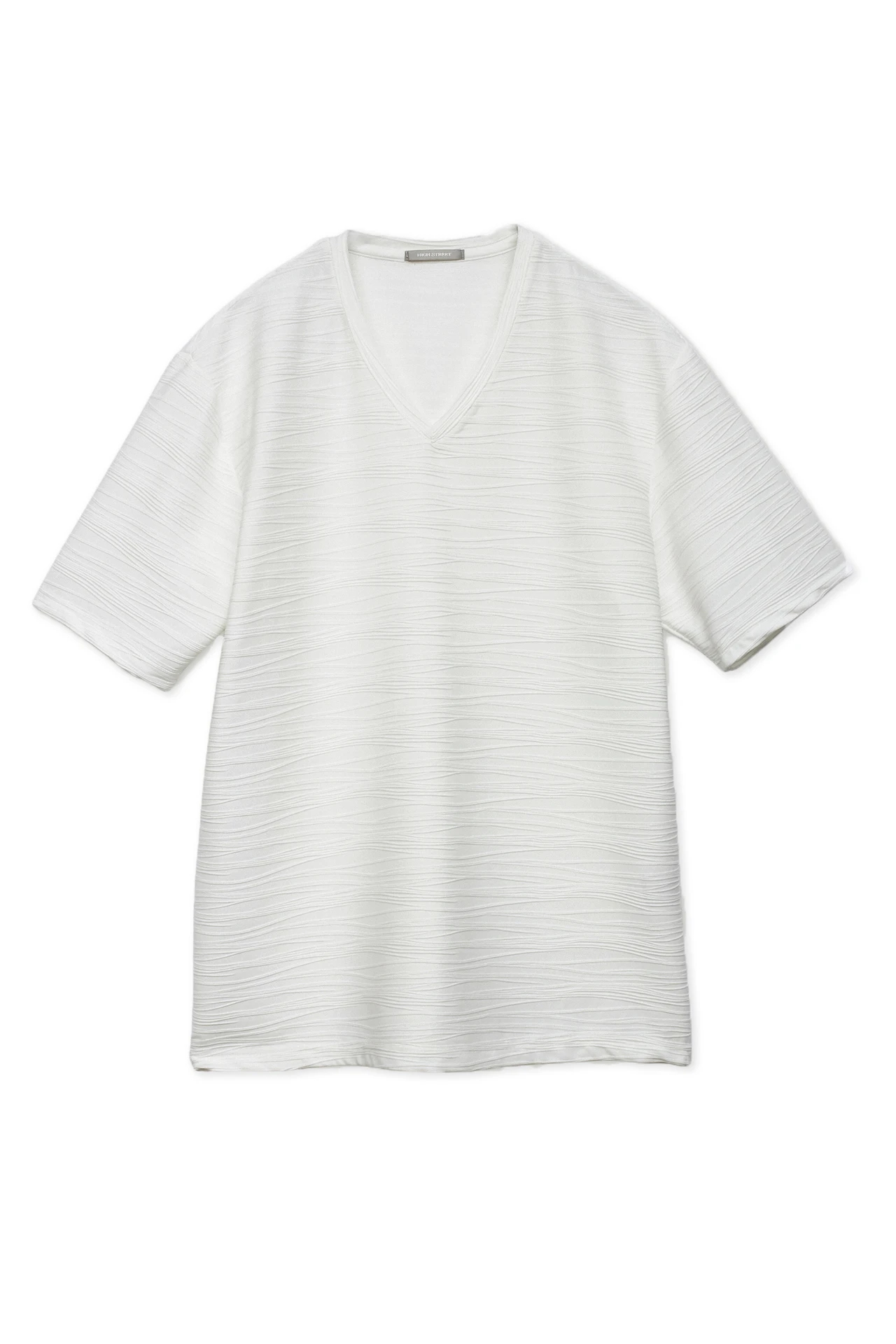 HIGH STREET∴ランダムウェーブタック半袖Vネックカットソー / HIGH