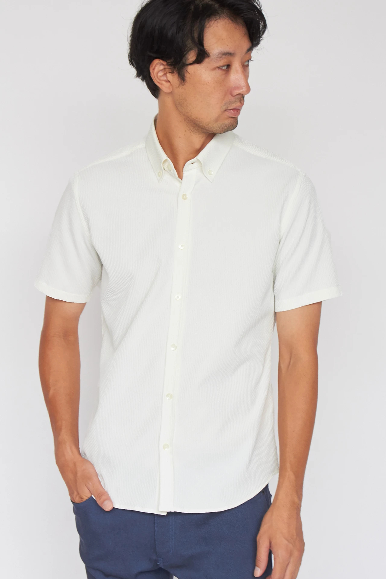 ハイストリート（HIGH STREET）/HIGH STREET∴ストレッチドビー半袖BDシャツ HIGH STREET∴ストレッチドビー半袖BDシャツ / HIGH STREET（ハイ