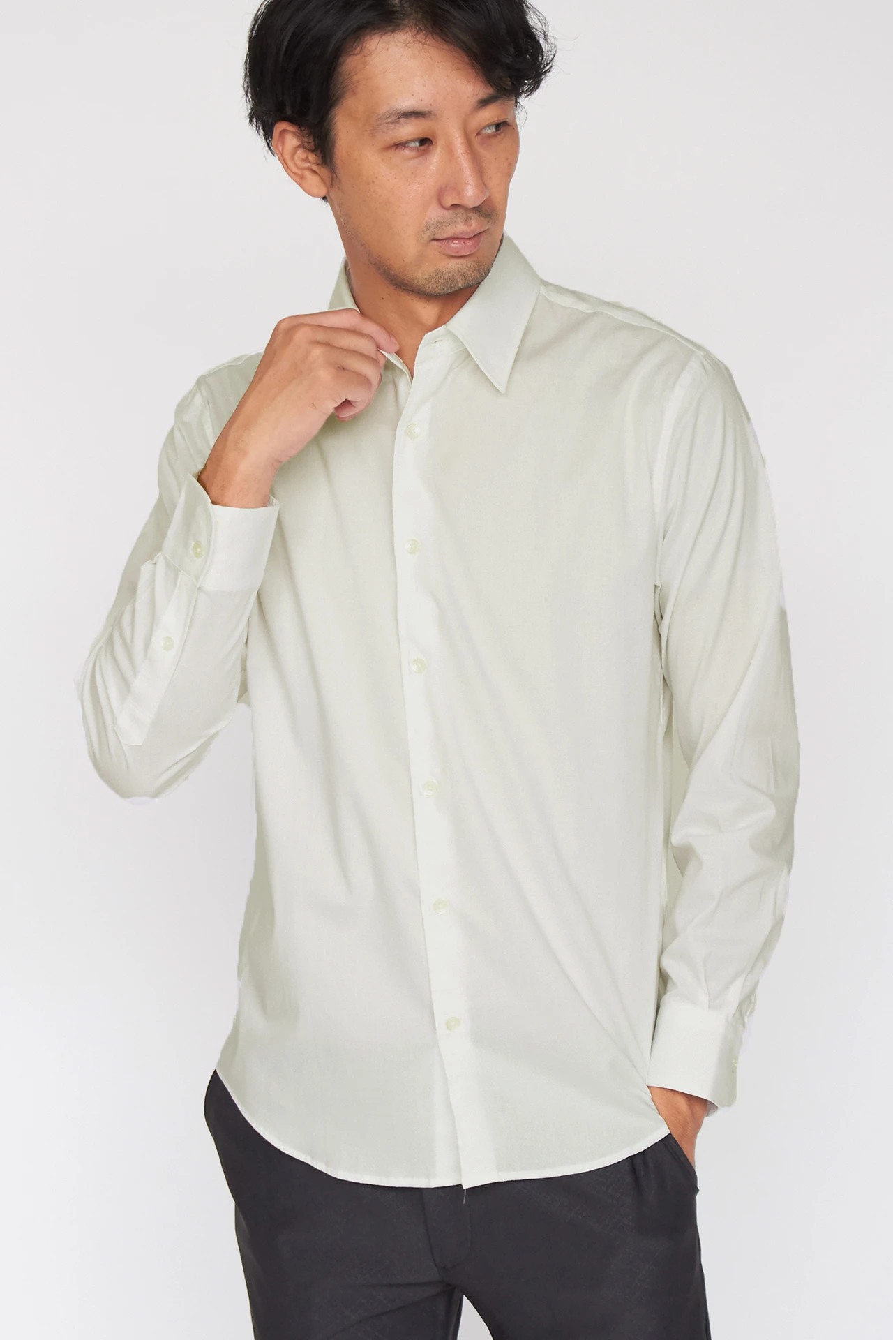 ハイストリート（HIGH STREET）/HIGH STREET∴ストレッチドットドビーシャツ 01_001.jpg