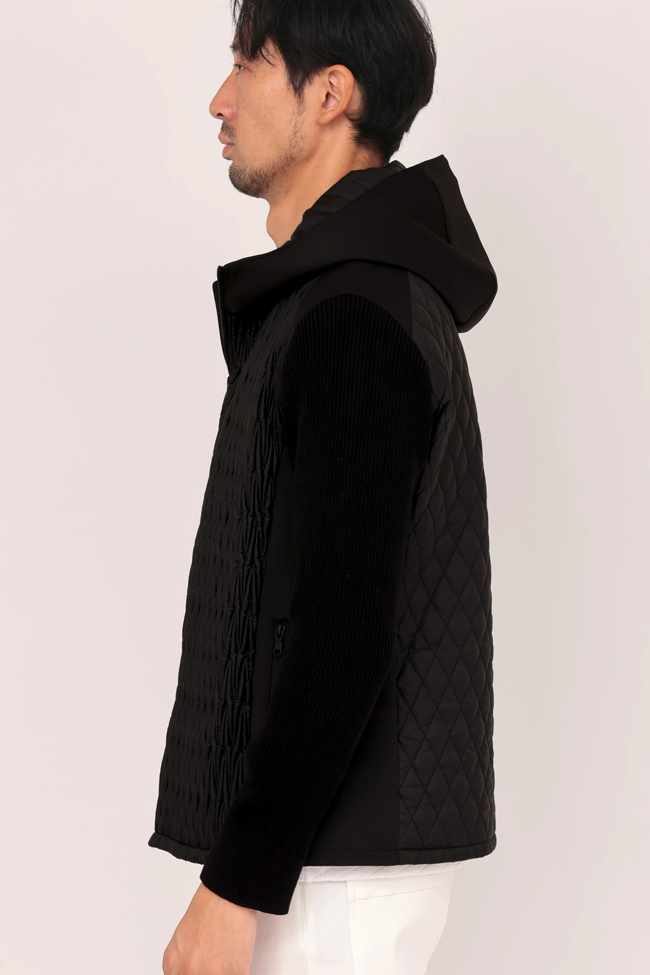 HIGH STREET∴キルトコンビ袖ニットブルゾン / HIGH STREET（ハイ