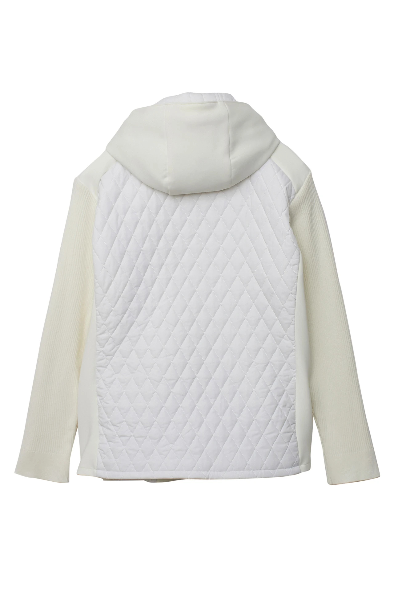 【ホワイト】HIGH STREET∴キルトコンビ袖ニットブルゾン HIGH STREET∴キルトコンビ袖ニットブルゾン / HIGH STREET（ハイ