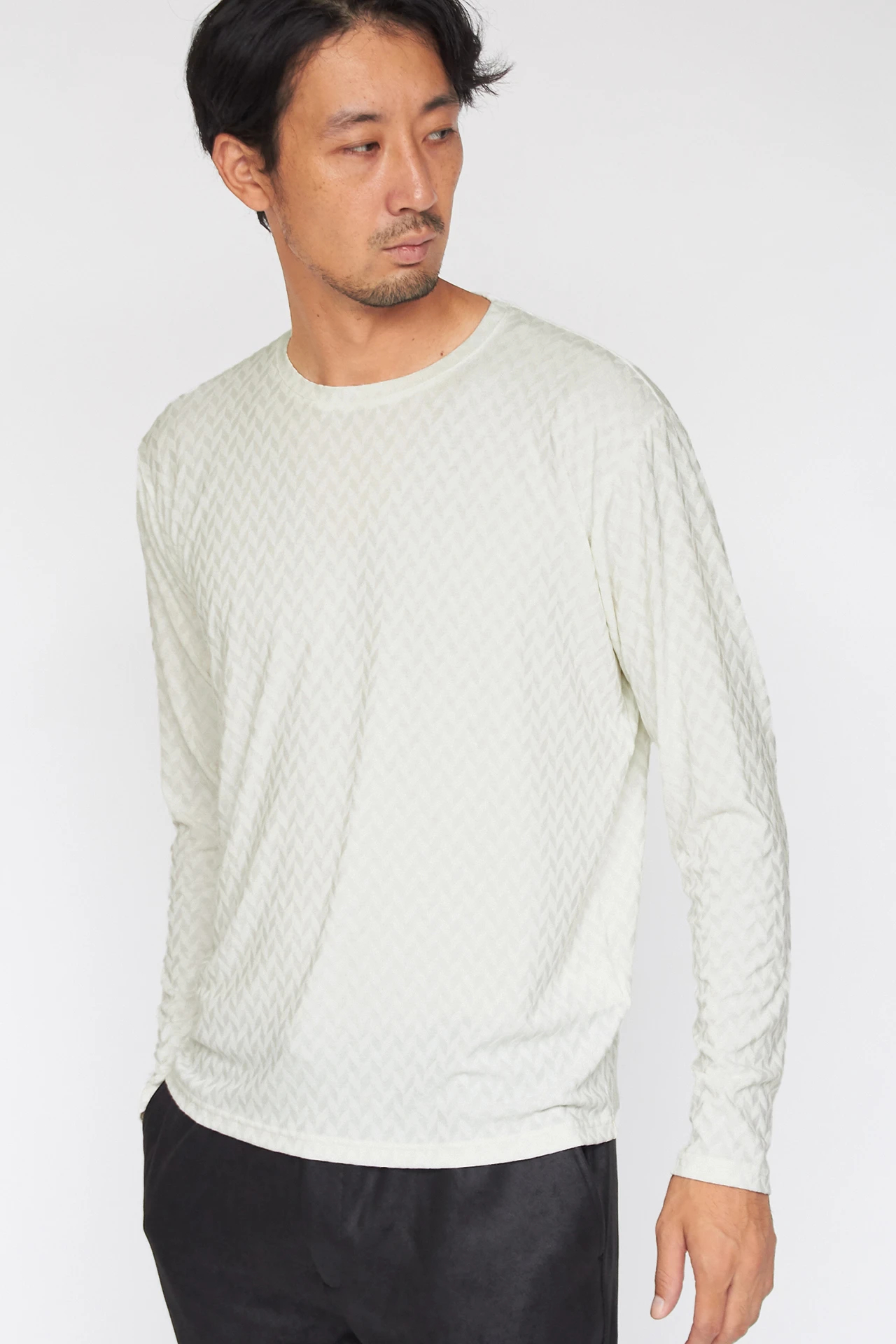 HIGH STREET∴ヘリンボンJQ長袖クルーネックカットソー TORNADO MART｜HIGH STREET∴ヘリンボンJQ長袖クルーネック