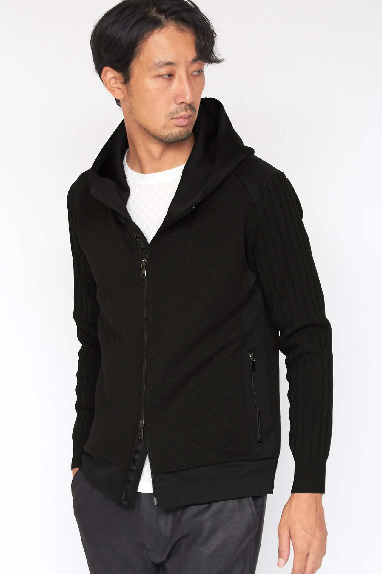 ハイストリート（HIGH STREET）/HIGH STREET∴ニットコンビフーディーブルゾン HIGH STREET∴ニットコンビフーディーブルゾン / HIGH STREET（ハイ