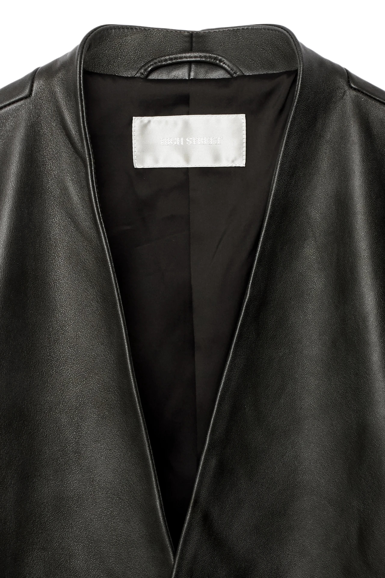 HIGH STREET∴シャドーラムレザーノーカラージャケット / HIGH STREET