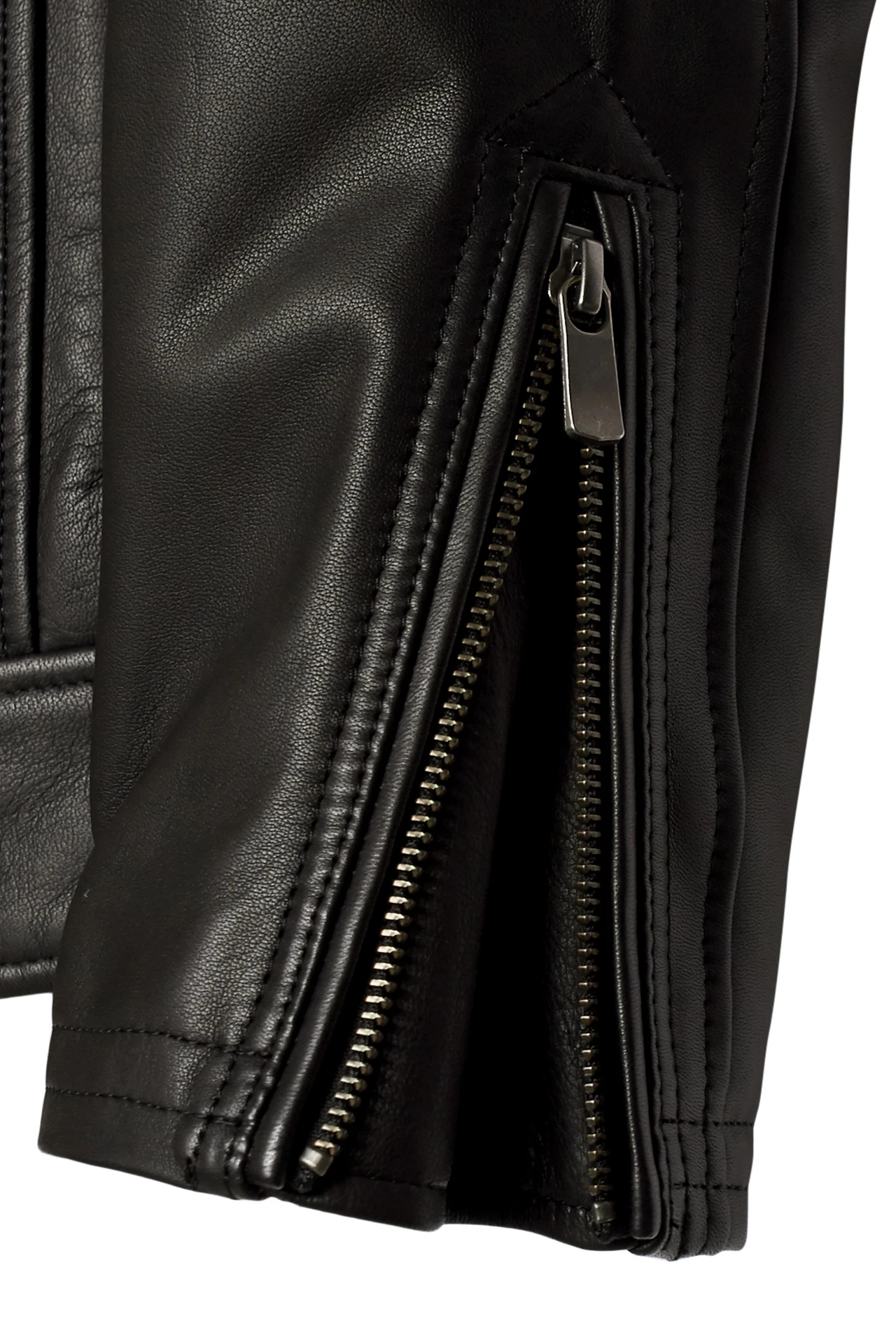 HIGH STREET∴ラビットファーカラーラムレザースタンドブルゾン / HIGH