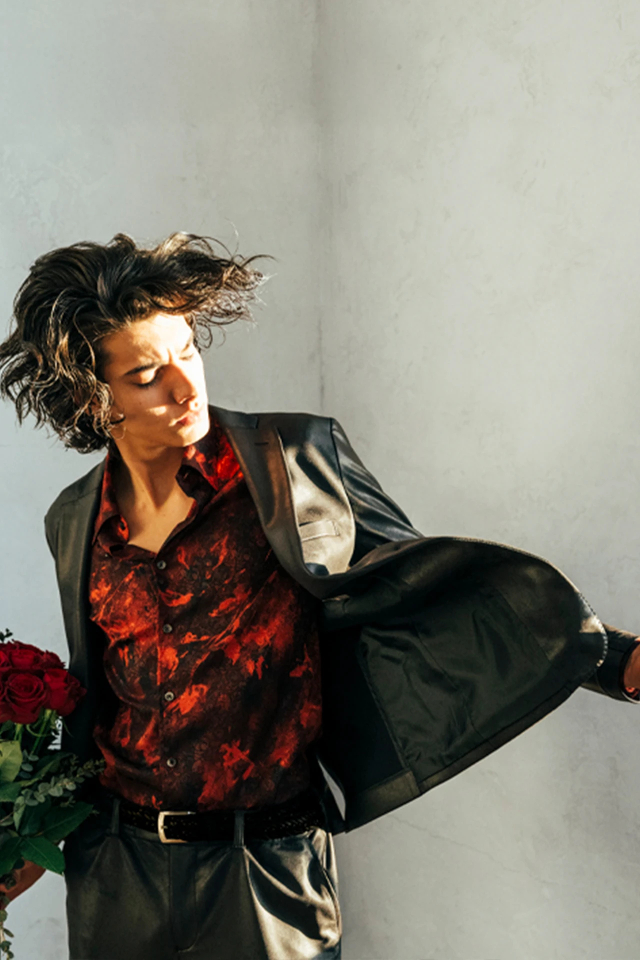 HIGH STREET∴ストレッチレザー調プリントジャケット / HIGH STREET