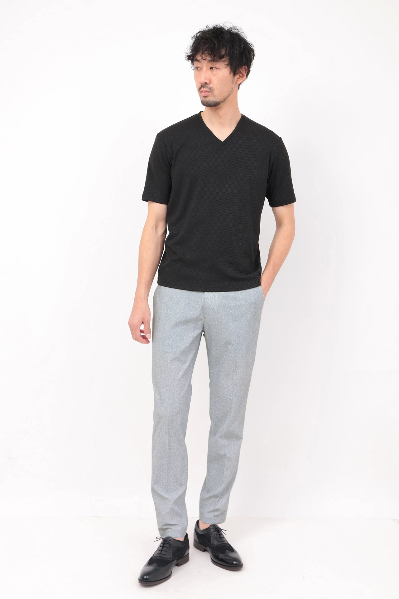 HIGH STREET∴トリコットメッシュミニヘリンボンイージーパンツ / HIGH