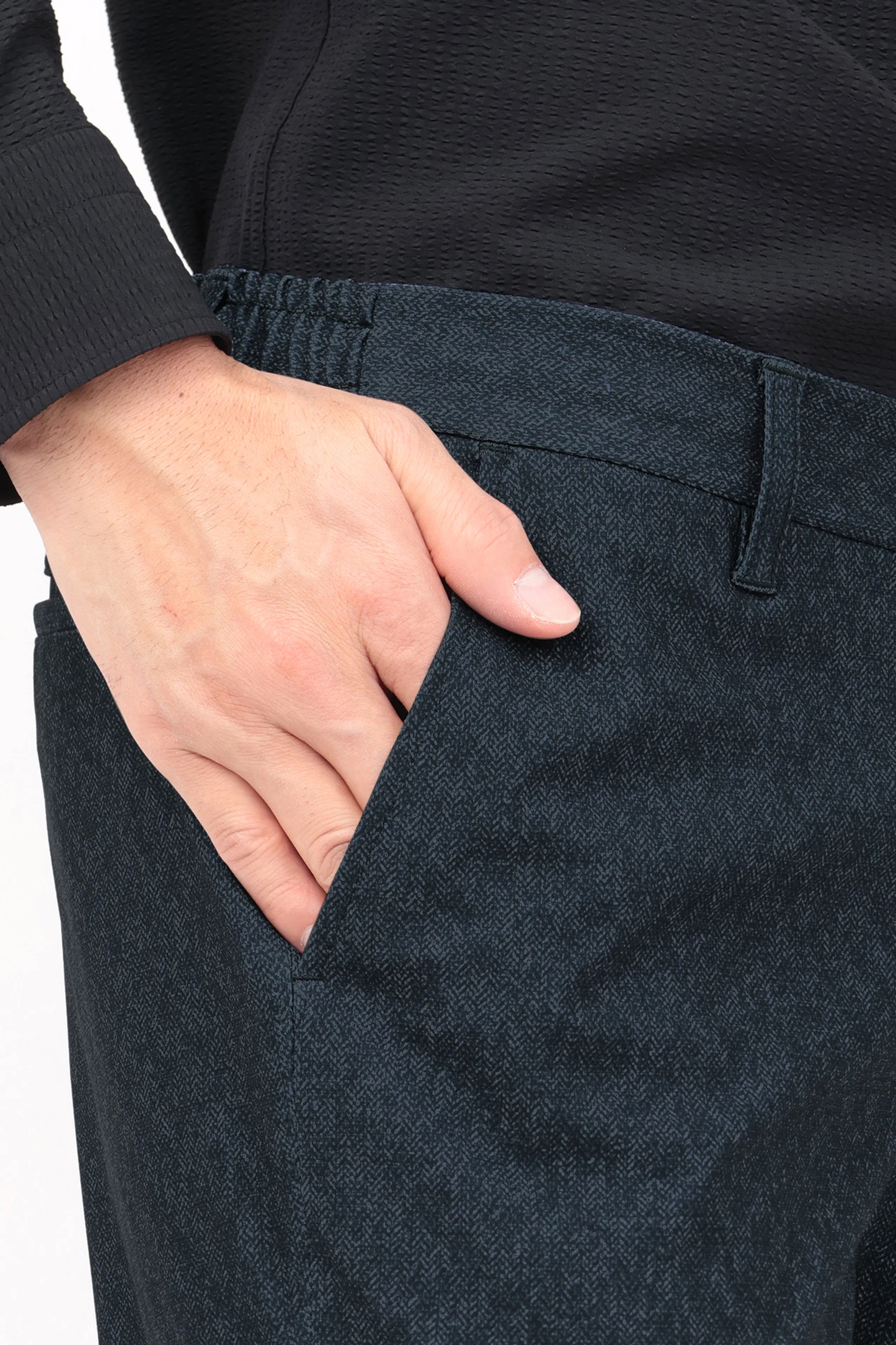 HIGH STREET∴トリコットメッシュミニヘリンボンイージーパンツ / HIGH