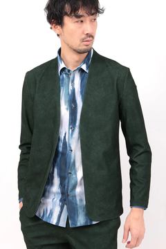 HIGH STREET(ハイストリート) |HIGH STREET∴トリコットメッシュマーブル調プリントノーカラージャケット