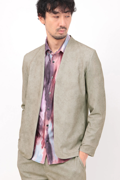 HIGH STREET(ハイストリート) |HIGH STREET∴トリコットメッシュマーブル調プリントノーカラージャケット