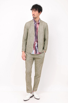 HIGH STREET(ハイストリート) |HIGH STREET∴トリコットメッシュマーブル調プリントノーカラージャケット