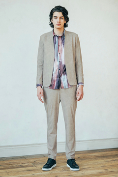 HIGH STREET(ハイストリート) |HIGH STREET∴トリコットメッシュマーブル調プリントノーカラージャケット