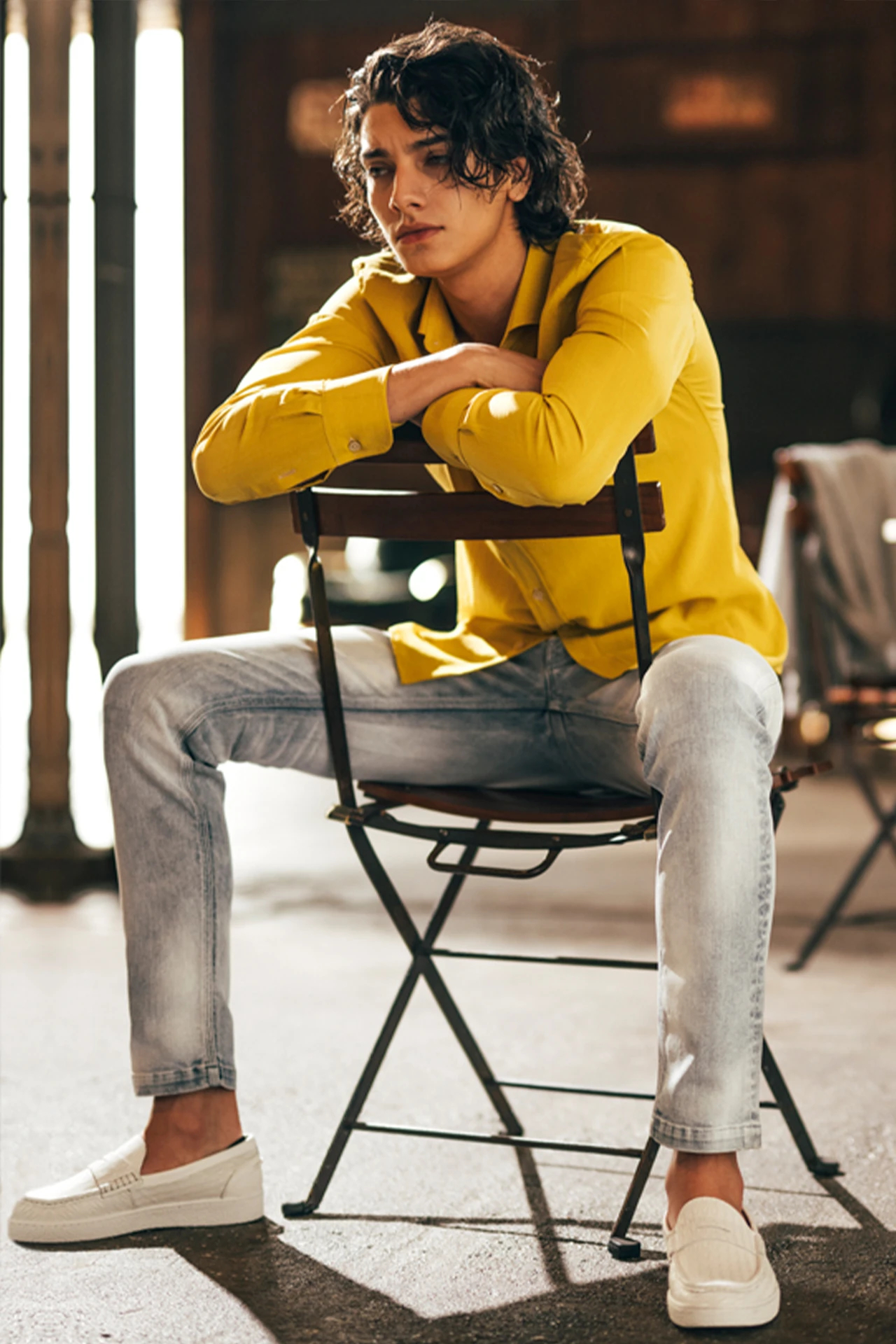 HIGH STREET∴ヘリンボン型押しレザーローファースニーカー / HIGH