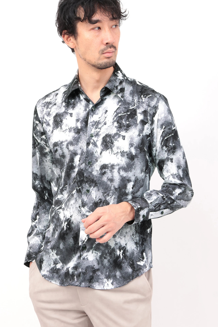 HIGH STREET(ハイストリート) |HIGH STREET∴ストレッチサテンJQシャドーローズプリントSH