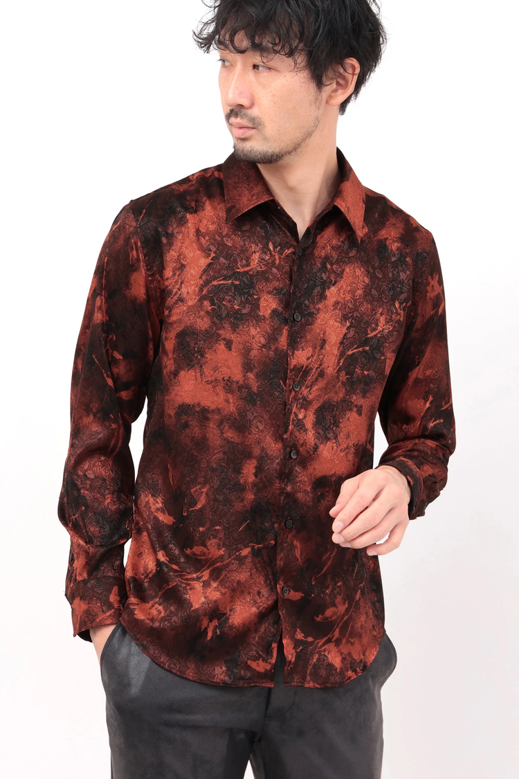 HIGH STREET(ハイストリート) |HIGH STREET∴ストレッチサテンJQシャドーローズプリントSH