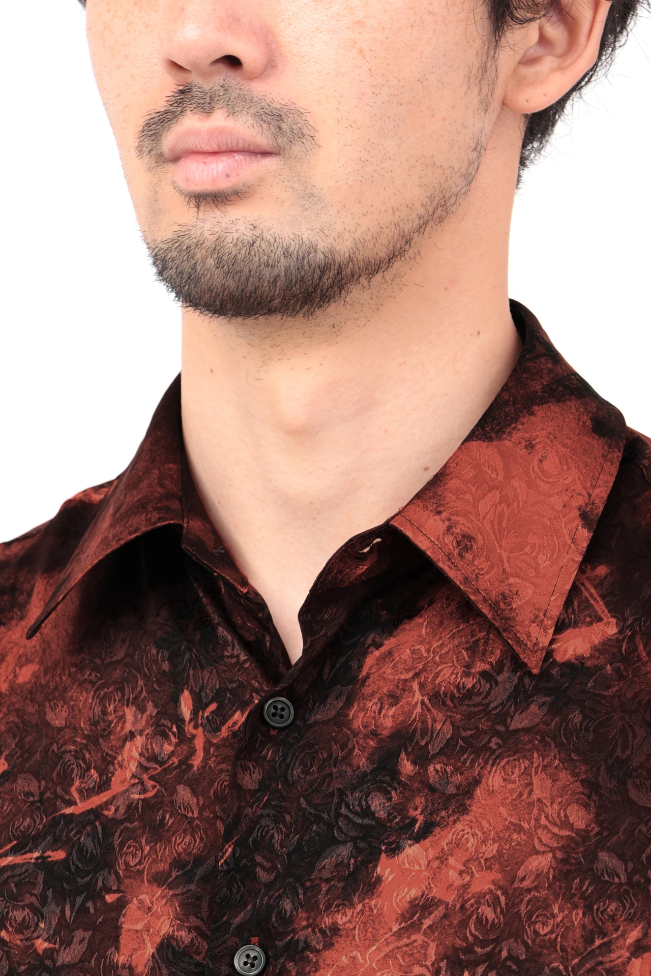 HIGH STREET∴ストレッチサテンJQシャドーローズプリントSH