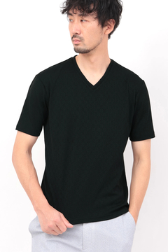 HIGH STREET(ハイストリート) |HIGH STREET∴バイヤスチェックJQ半袖Vネックカットソー