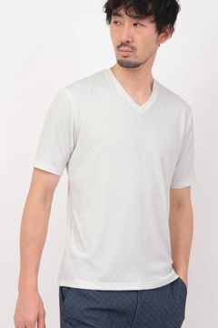 HIGH STREET(ハイストリート) |HIGH STREET∴バイヤスチェックJQ半袖Vネックカットソー