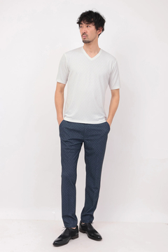 HIGH STREET(ハイストリート) |HIGH STREET∴バイヤスチェックJQ半袖Vネックカットソー