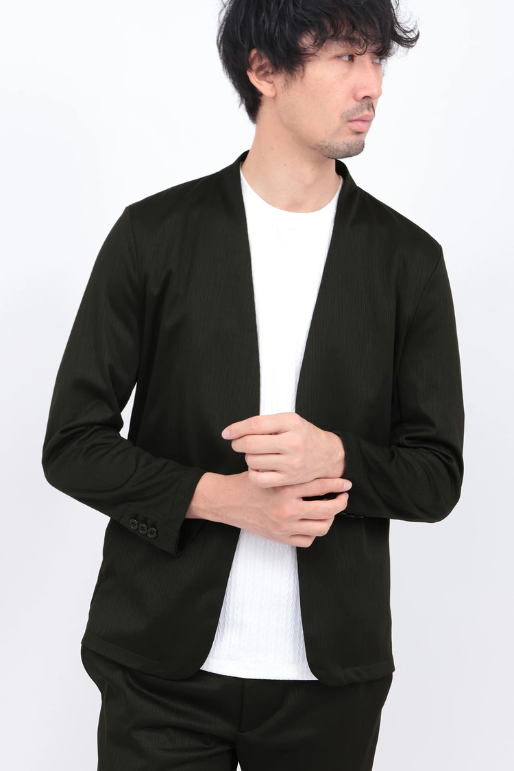 HIGH STREET(ハイストリート) |HIGH STREET∴ブライトウィロージャガードノーカラージャケット