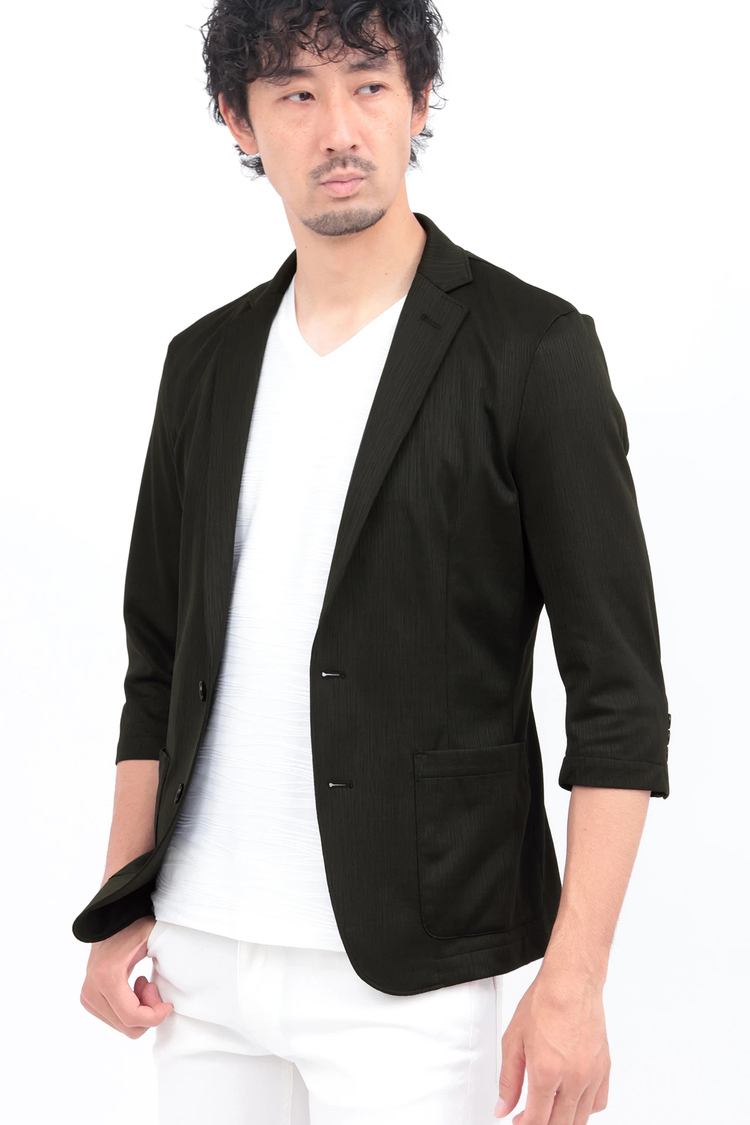 HIGH STREET(ハイストリート) |HIGH STREET∴ブライトウィロージャガード7分袖ジャケット