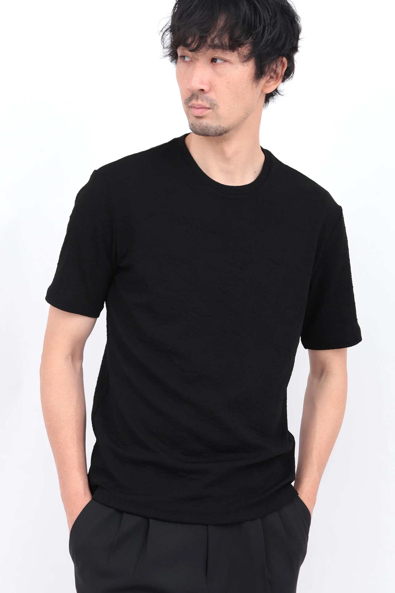 ハイストリート（HIGH STREET）/HIGH STREET∴ウォールふくれジャカード半袖クルーネックカットソー HIGH STREET∴ウォールふくれジャカード半袖クルーネックカットソー