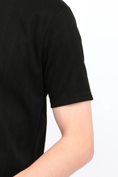 HIGH STREET(ハイストリート) |HIGH STREET∴ABSランダム針抜きテレコ半袖Vネックカットソー