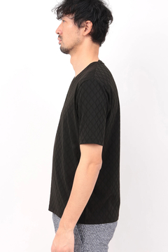 HIGH STREET(ハイストリート) |HIGH STREET∴アラベスク柄ジャカードVネック半袖カットソー