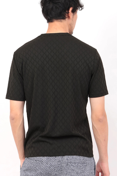 HIGH STREET(ハイストリート) |HIGH STREET∴アラベスク柄ジャカードVネック半袖カットソー